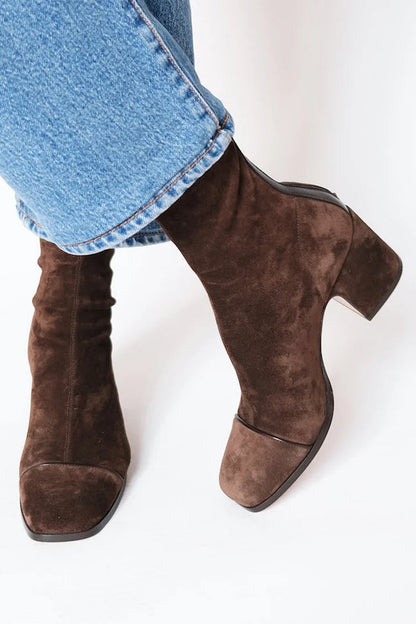 VICTORIA | Square Toed Heeled Boots