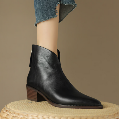 CAMILLE | Luxury Ankle Boots with Low Heels