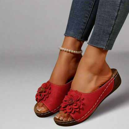 Jolanda | Elegant Orthopaedic Sandals with Floral Design
