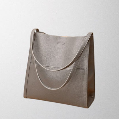Olivia - Solid color simple genuine leather shoulder bag