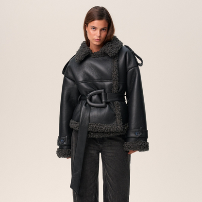 ELVIRA | Belted Shearling Coat