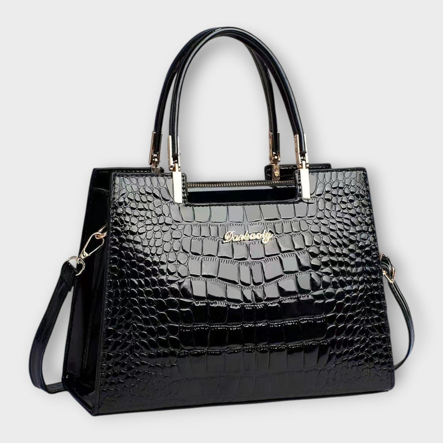 Olívia -  Shiny Crocodile Skin Pattern Handbag