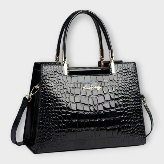Olívia -  Shiny Crocodile Skin Pattern Handbag