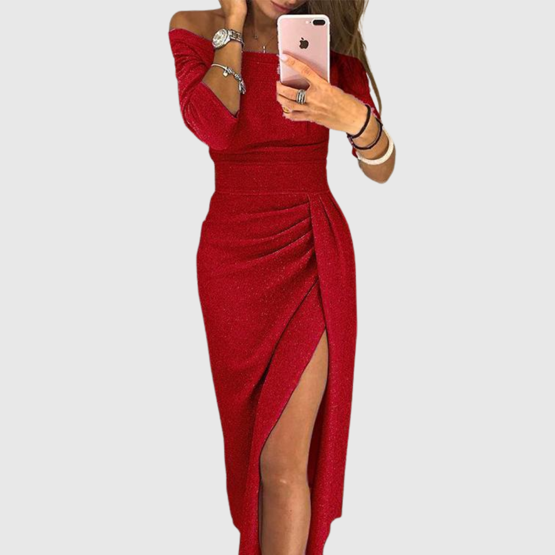 Isabeau | Elegant halterneck maxi dress