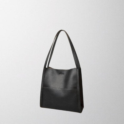 Olivia - Solid color simple genuine leather shoulder bag