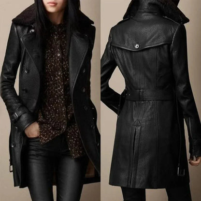 LENA | Classic Leather Coat