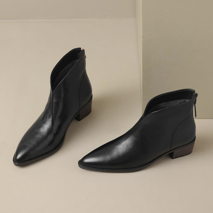 CAMILLE | Luxury Ankle Boots with Low Heels