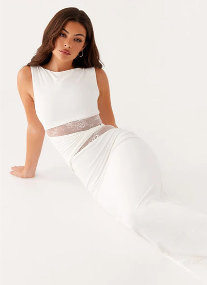 LENI | Figure-Hugging Maxi Dress With Subtle Cut-Outs And Lacing