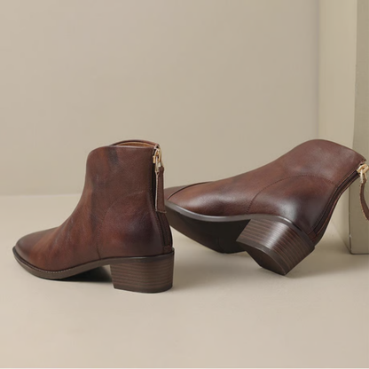 CAMILLE | Luxury Ankle Boots with Low Heels