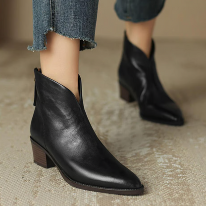 CAMILLE | Luxury Ankle Boots with Low Heels