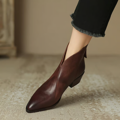 CAMILLE | Luxury Ankle Boots with Low Heels