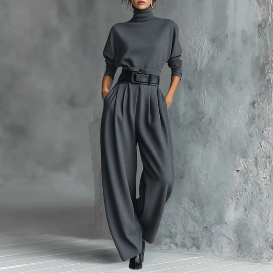 JULIET | Turtleneck top & straight-leg trousers set