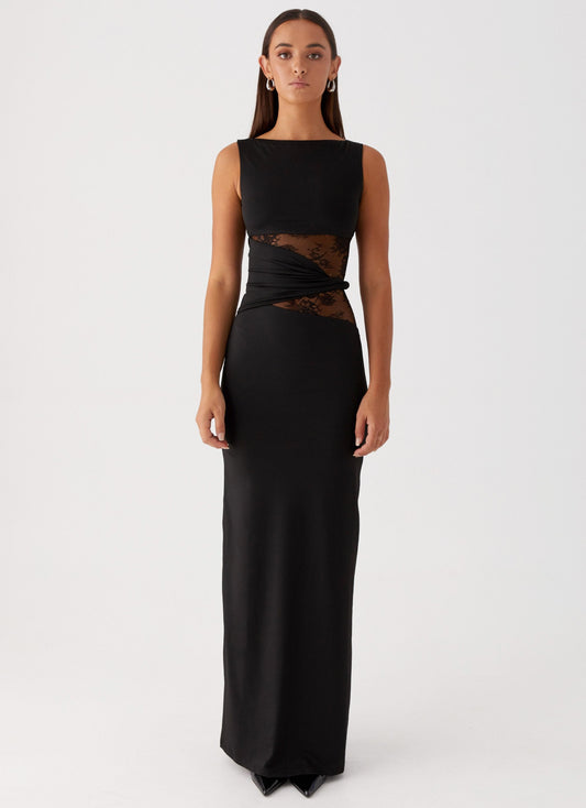 LENI | Figure-Hugging Maxi Dress With Subtle Cut-Outs And Lacing