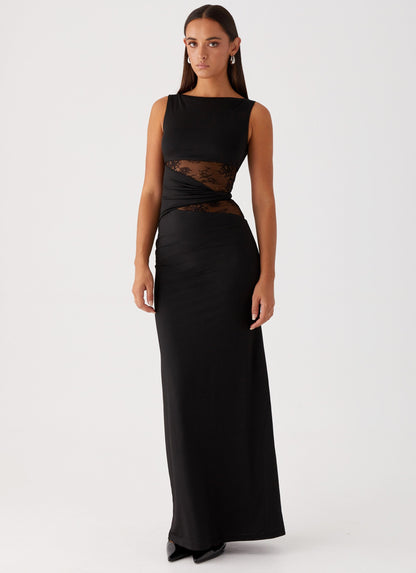 LENI | Figure-Hugging Maxi Dress With Subtle Cut-Outs And Lacing