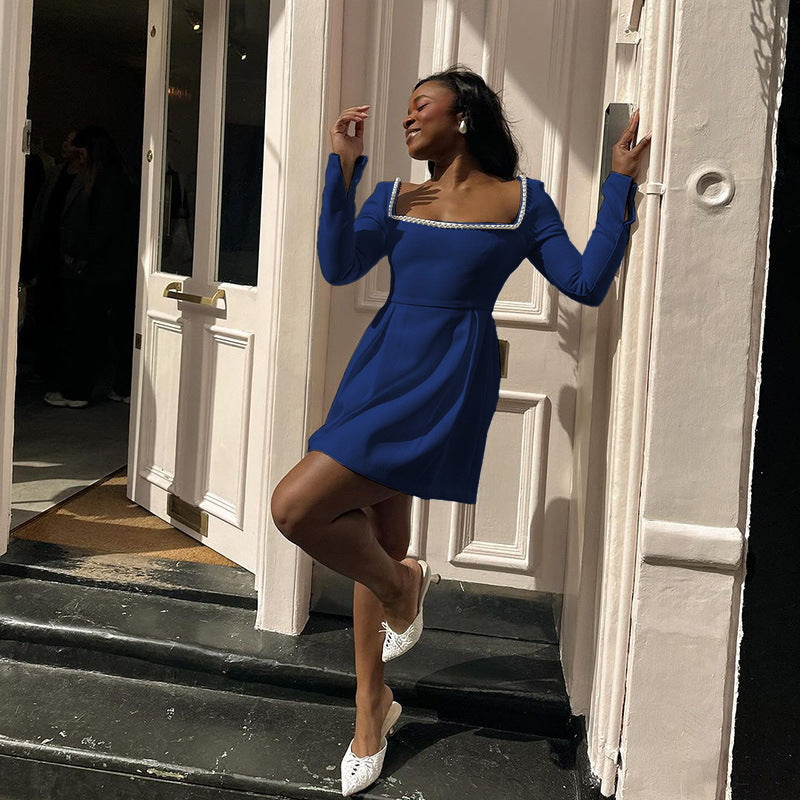 ALAIRE | Stylish Mini Dress With Long Sleeves And Open Back