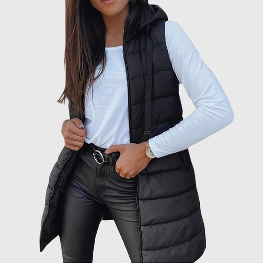 RAIN | Hooded Long Puffer Vest