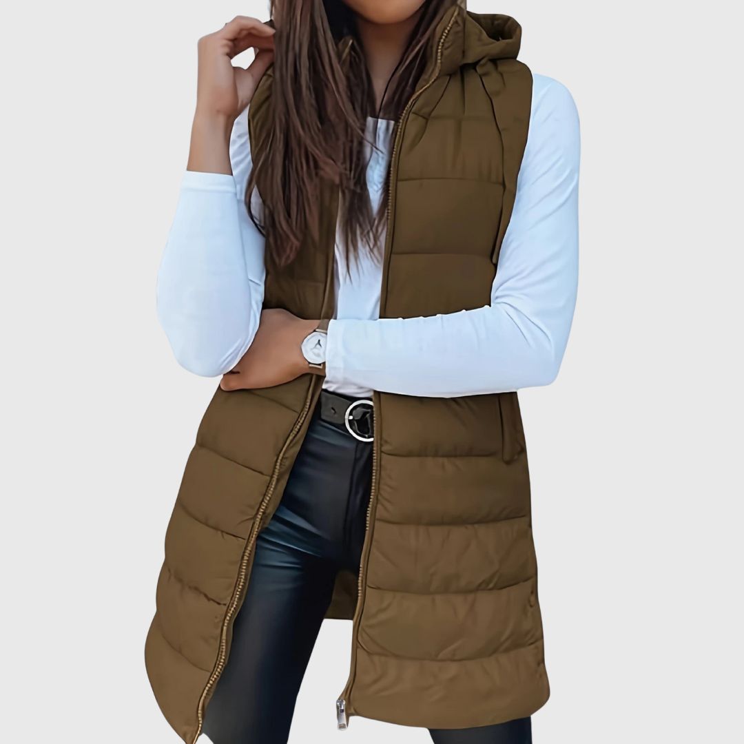 RAIN | Hooded Long Puffer Vest