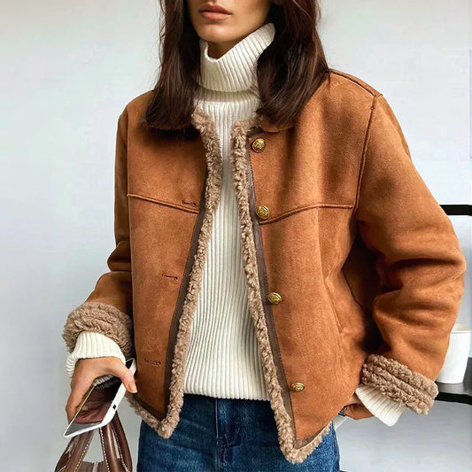 Isabella | Shearling Button Jacket